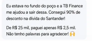 Depoimento de cliente da TB Finance 7